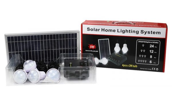 8 Watt Off-Grid Solar Panel (4 light bulbs + USB) (POWER SOLUTIONS K015) - Image 2